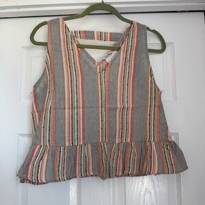 Striped Sleeveless women’s Top - size medium
